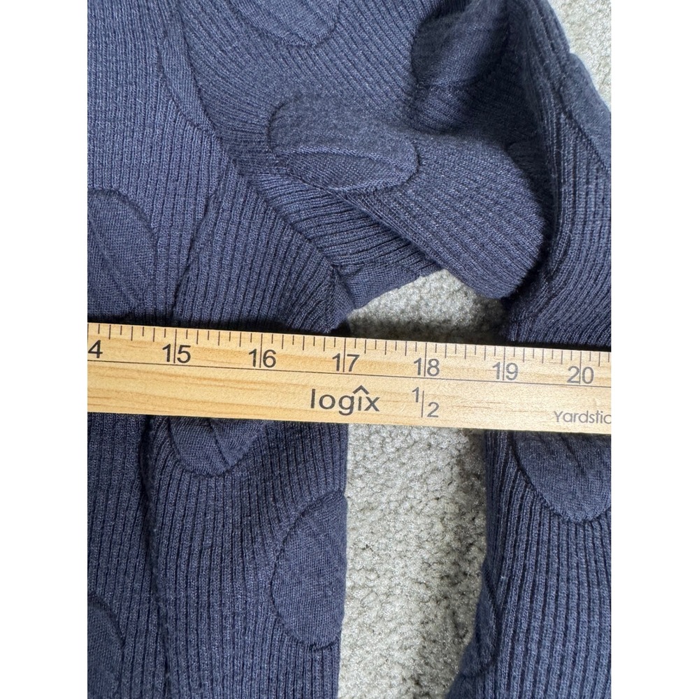 Anthropologie Saturday Sunday Navy Blue Raised Circle Jacquard Bomber Jacket XS - Picture 4 of 8